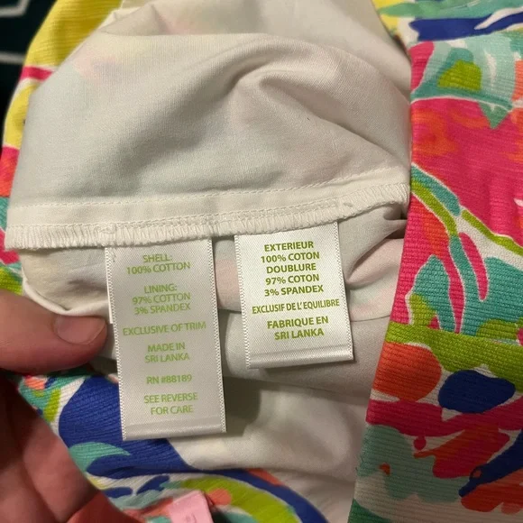 Lilly Pulitzer Rhea Casa Banana Print Multi Color Floral Mini Skirt Skort Size 0 - Picture 6 of 11